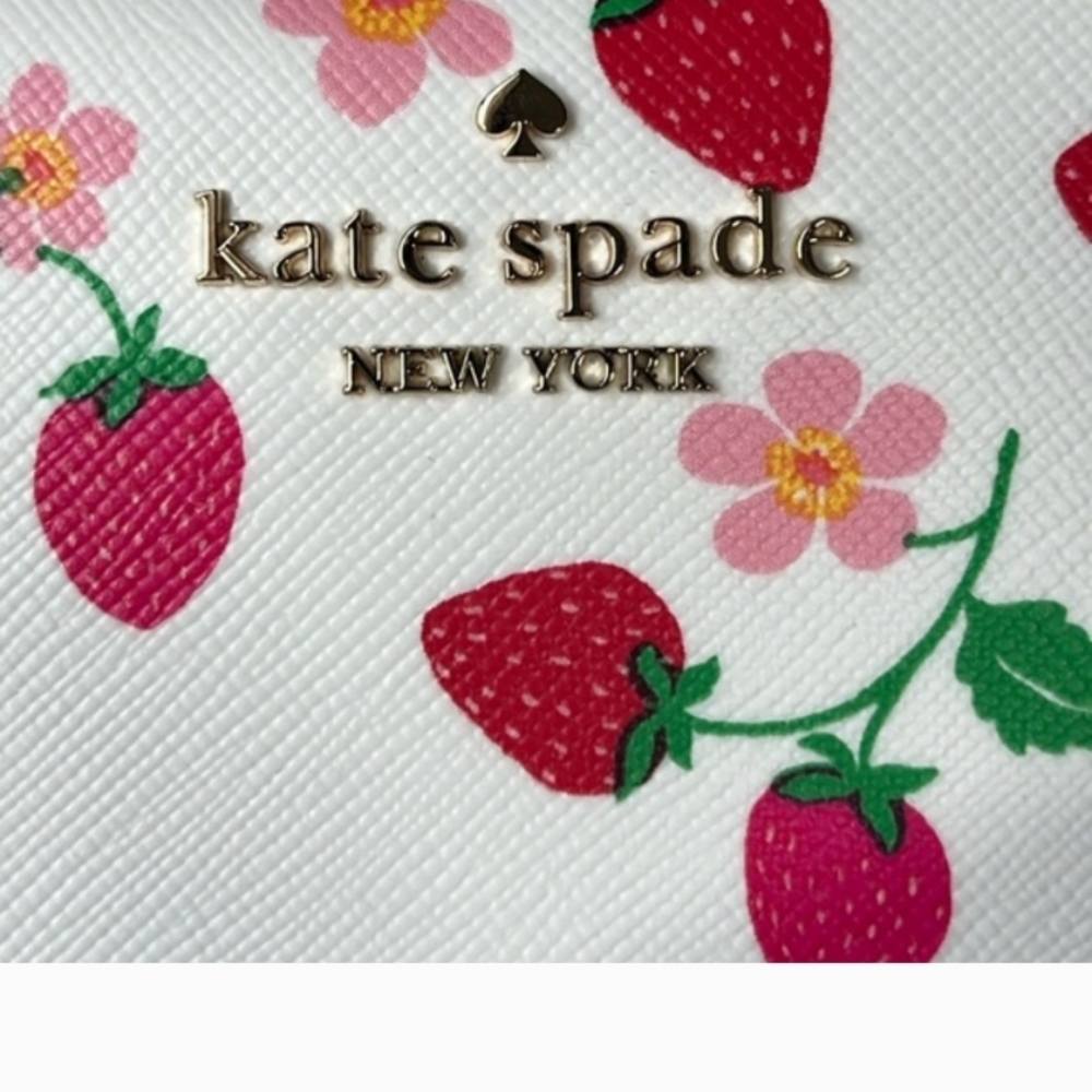 NWT Kate Spade ♠️ Madison Strawberry Vine Printed Leather Duffle Crossbody bag - Picture 5 of 6